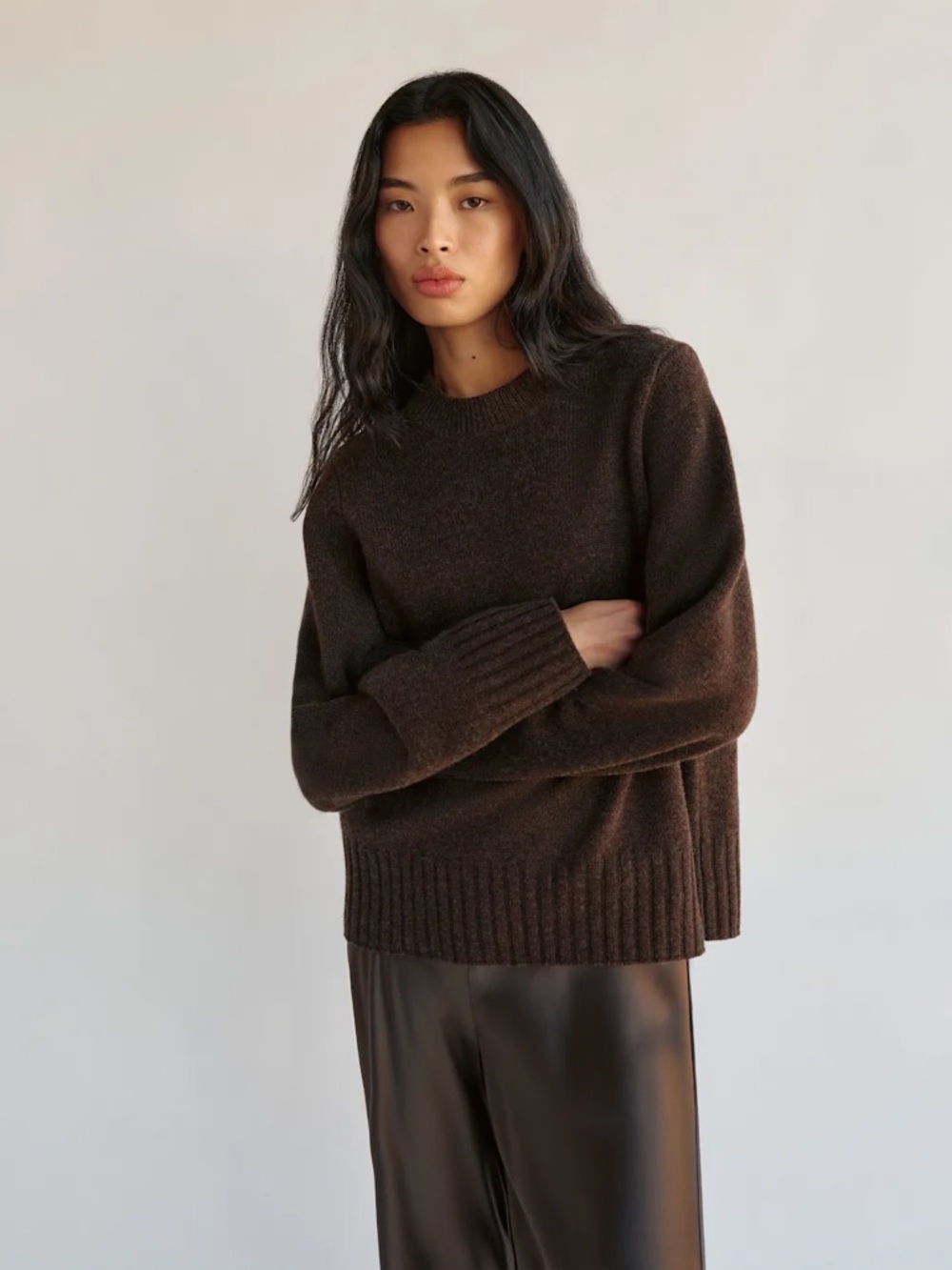 Reformation Cove Cashmere Oversized Crew - Compost